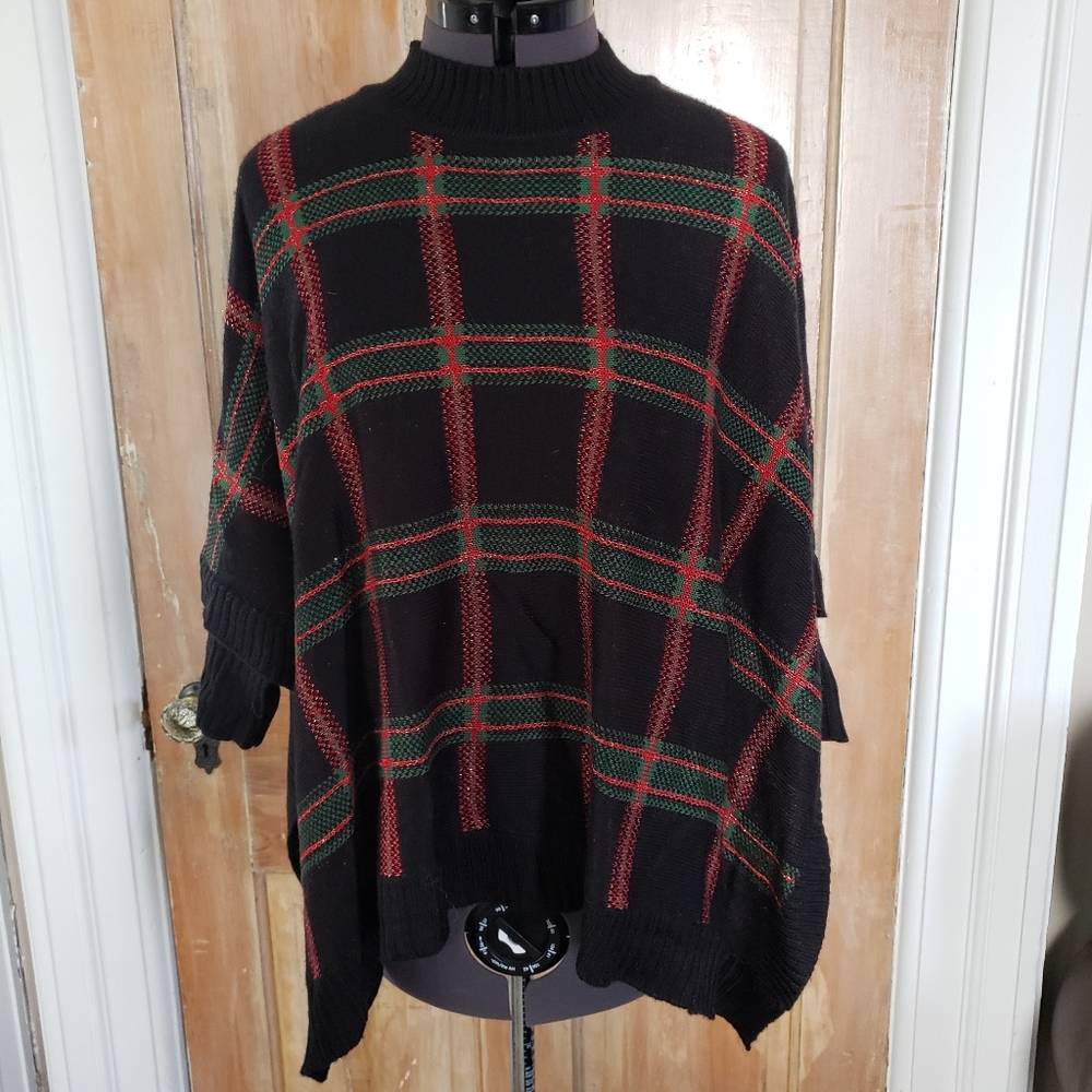 Christmas holiday Poncho style sweater